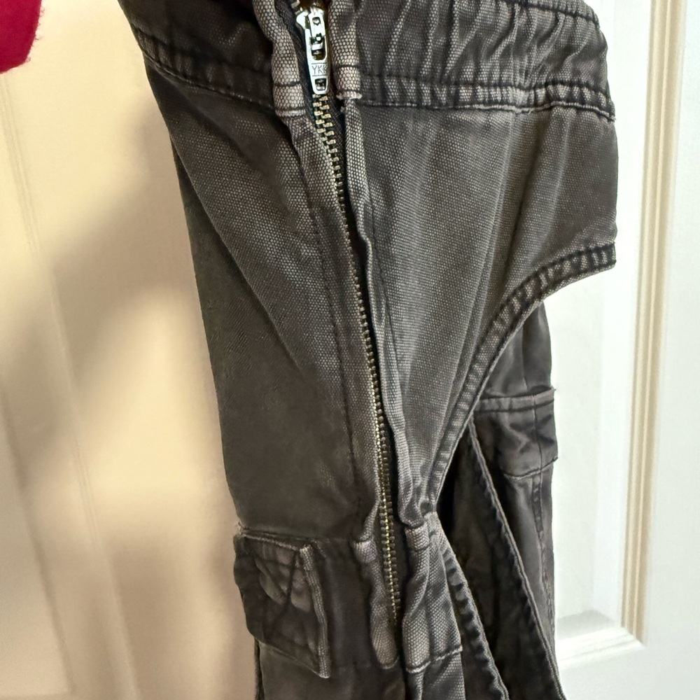 Free People Washed Charcoal Cargo Overalls - Picture 10 of 11